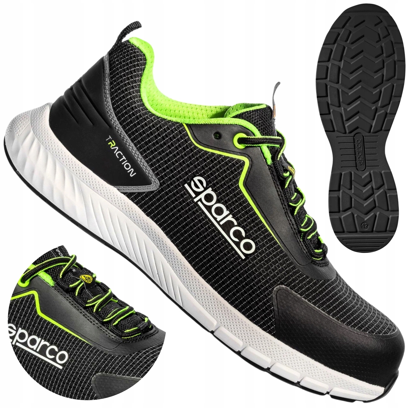 Buty robocze męskie sportowe adidasy lekkie Sparco Traction S1P Esd 44