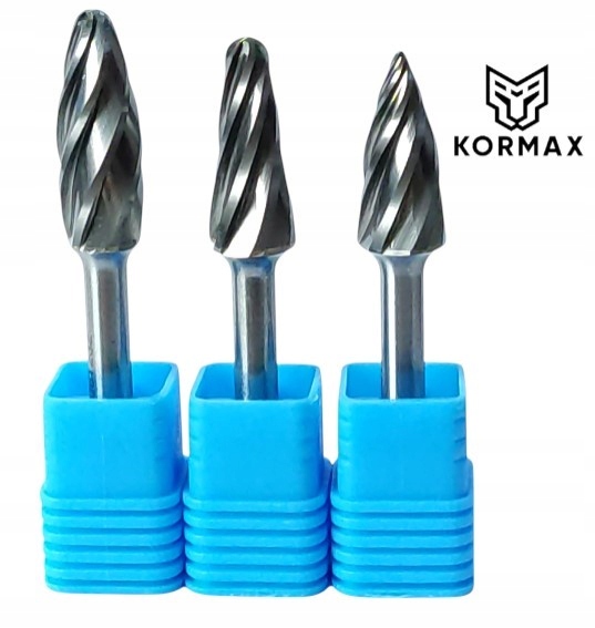 Sada 3ks Fréza 12 mm rotační pilník na hliník z karbidu Kormax