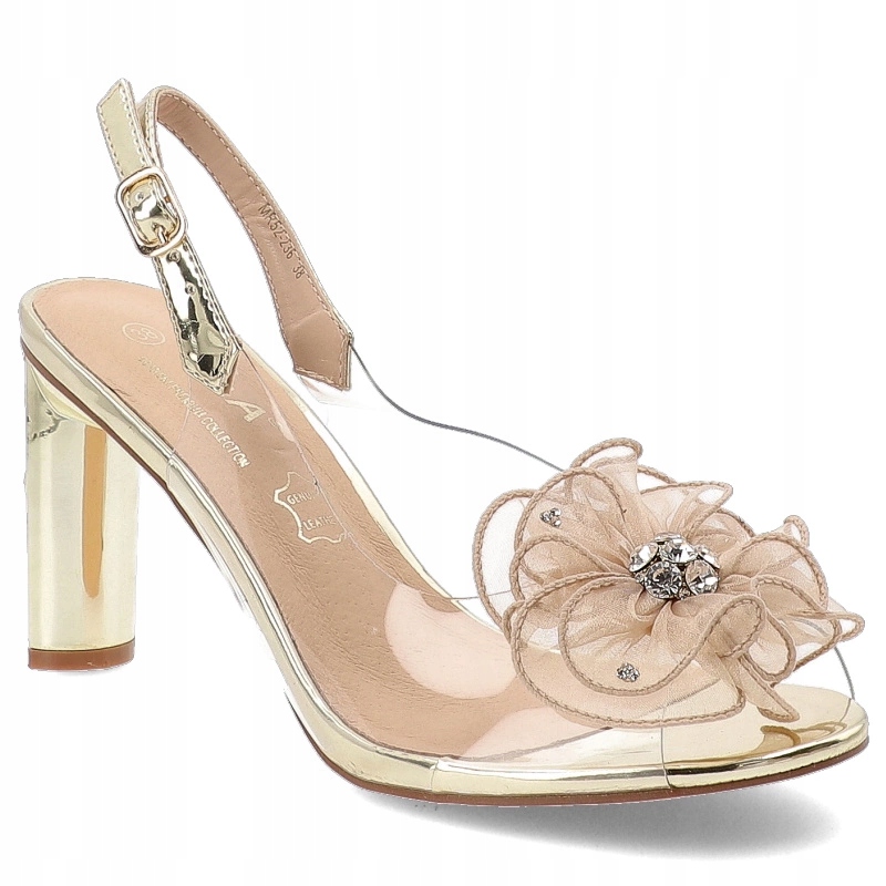 Zlaté sandály S.Barski Elegantní dámská obuv