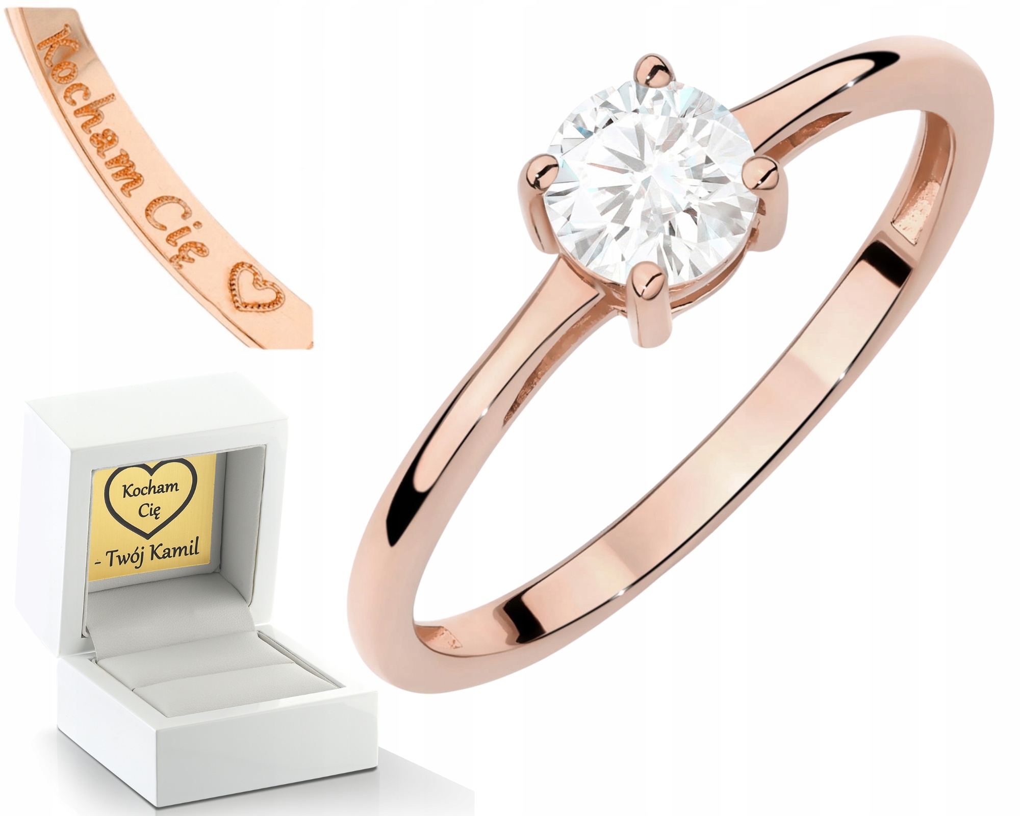 Růžové Zlato Prstýnek S Briliantem Lab