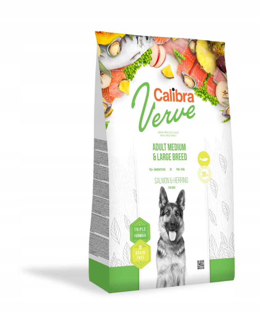 Levně Calibra Dog Verve Gf Adult Medium&Large Losos & Sleď 12 kg
