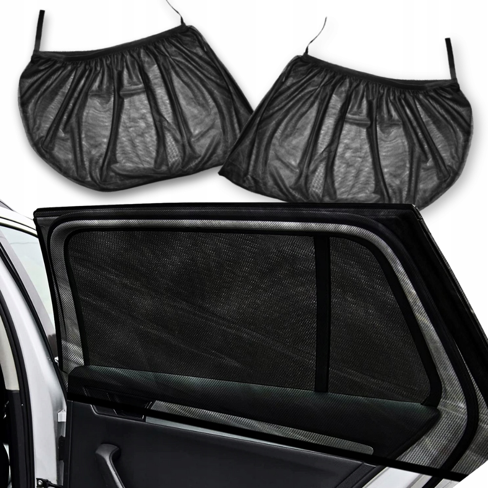 2x OSŁONA PRZECIWSŁONECZNA NA BOCZNE SZYBY SAMOCHODOWE AUTA MOSKITIERA