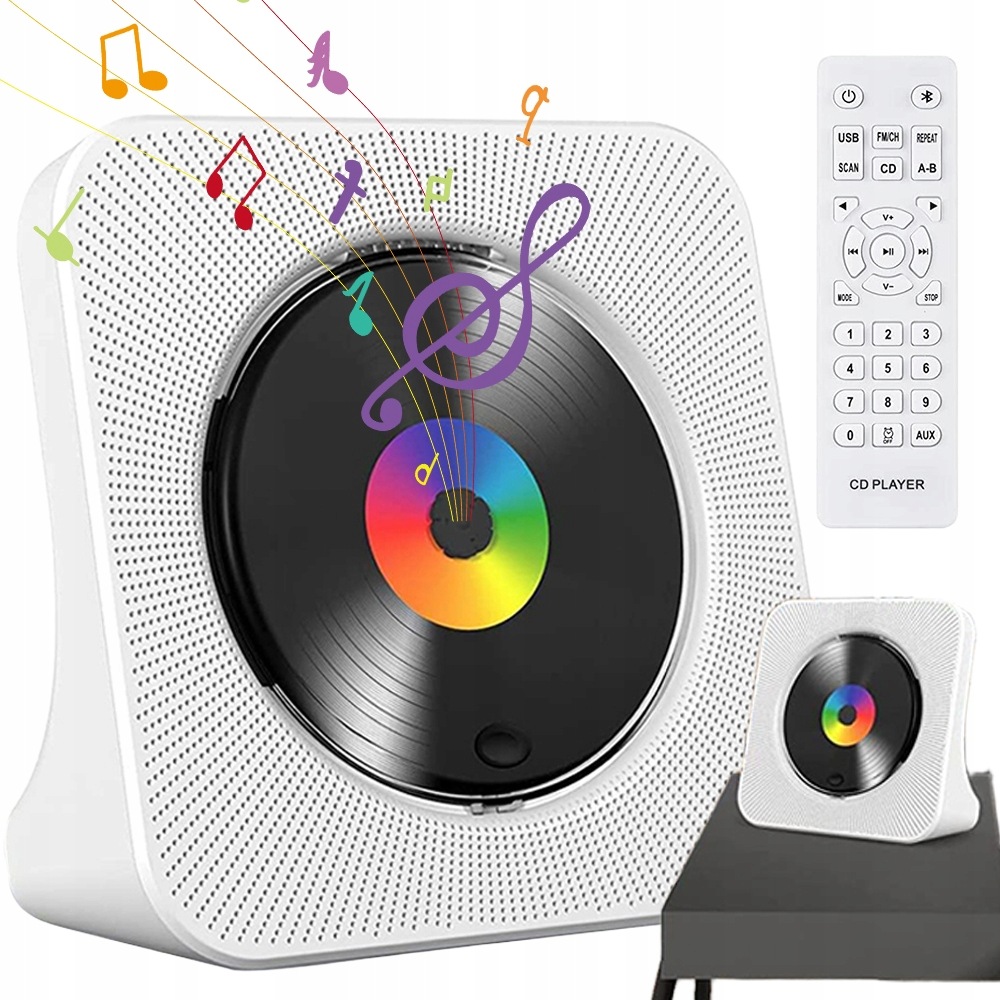 Přenosný CD Přehrávač S Bluetooth Včetně CD Cd-r Cd-rw MP3 A Wma 189X189X69 MM