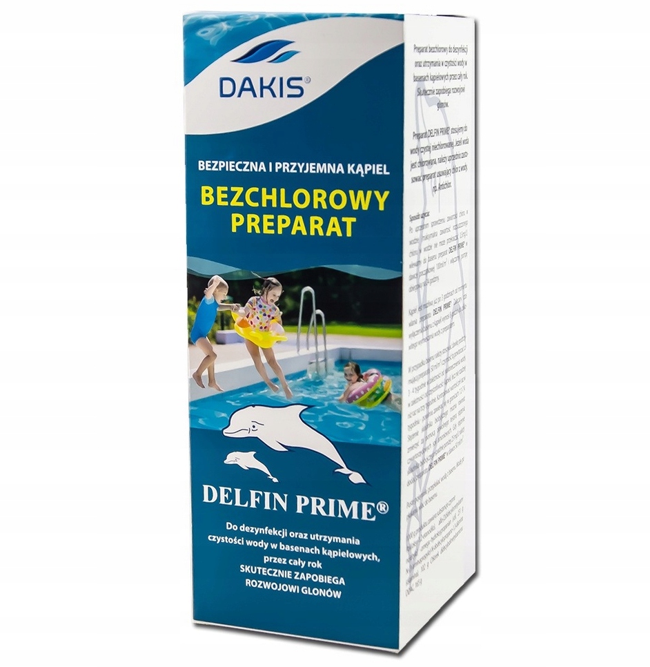 Płyn Środek na Glony w Basenie Delfin Prime 1000ml Bez Chloru