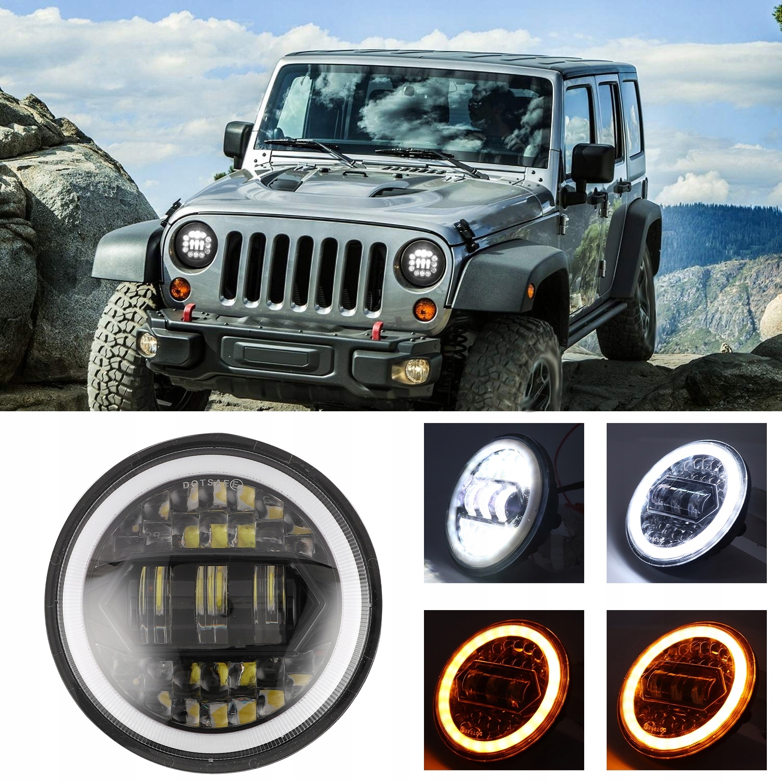 9-30V REFLEKTOR MOTOCYKLOWY ŚWIATŁA LED200W Z KABLEM ADAPTACYJNYM H4 DO H13 Dopasowanie do pojazdu produkt uniwersalny