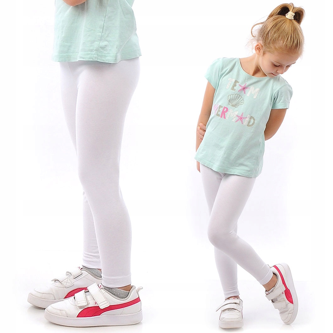 

Legginsy Bawełna Getry Dziecięce Białe 146
