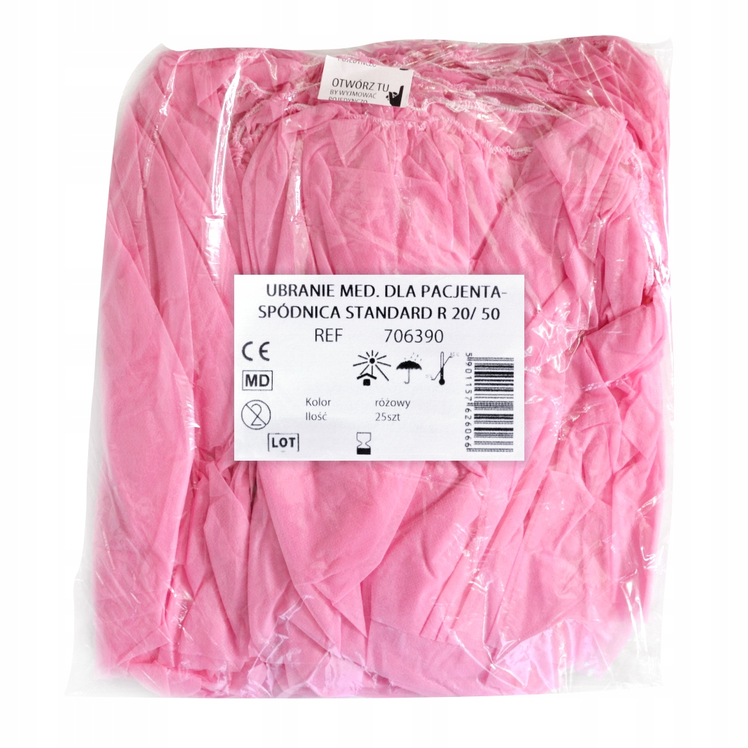 Spódnica medyczna różowy uniwersalny 20g 50cm 25 szt.