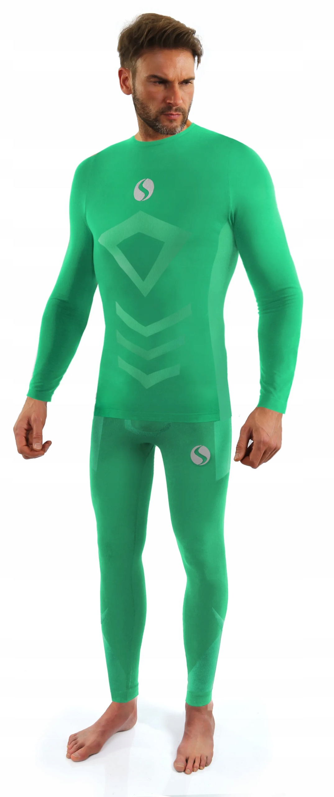 Sesto Senso Pánský dlouhý komplet Thermo CL40, CL42 Zelená XXL/3XL