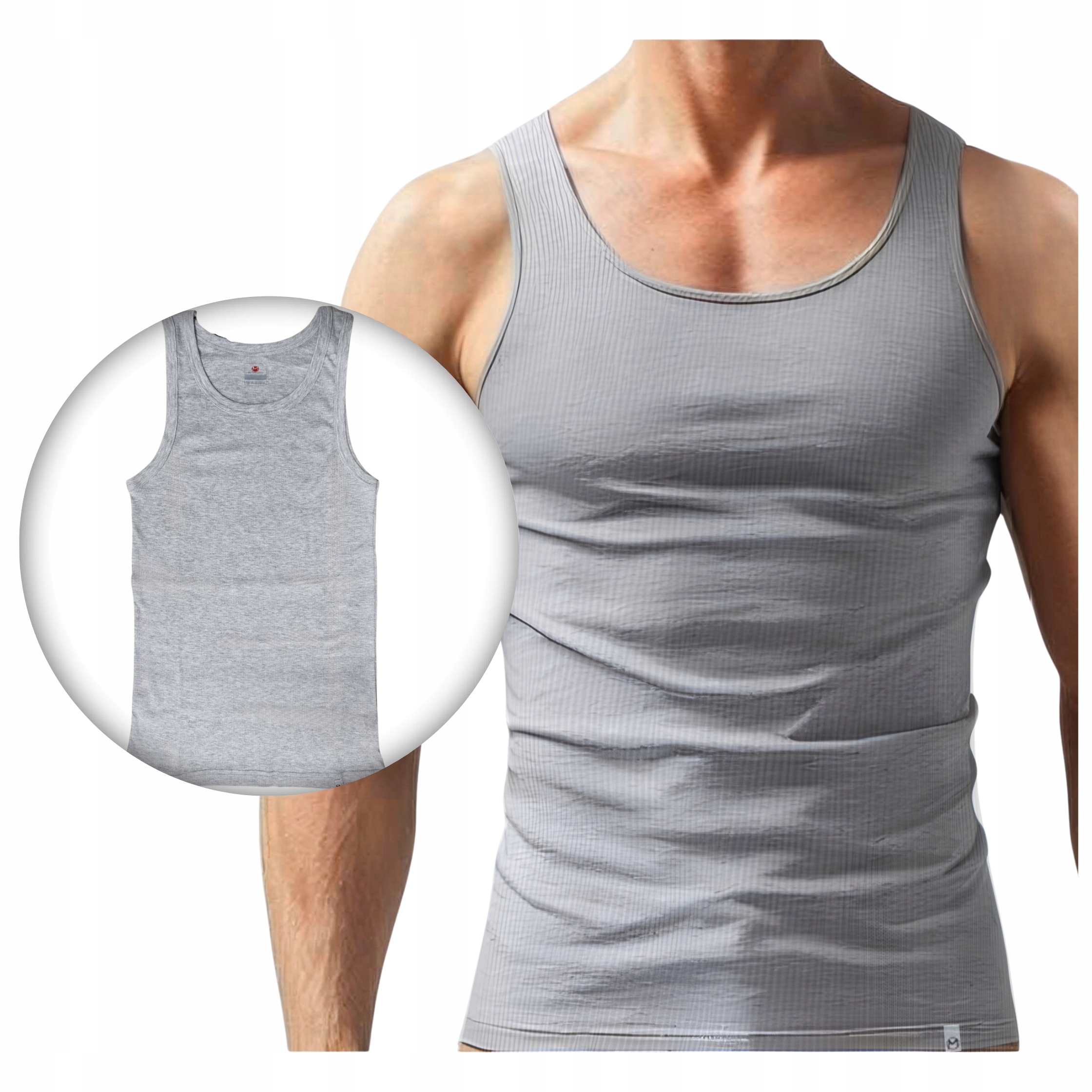 PODKOSZULKA MĘSKA NA RAMIĄCZKACH BAWEŁNIANA PODKOSZULEK MĘSKI BAWEŁNA 3XL