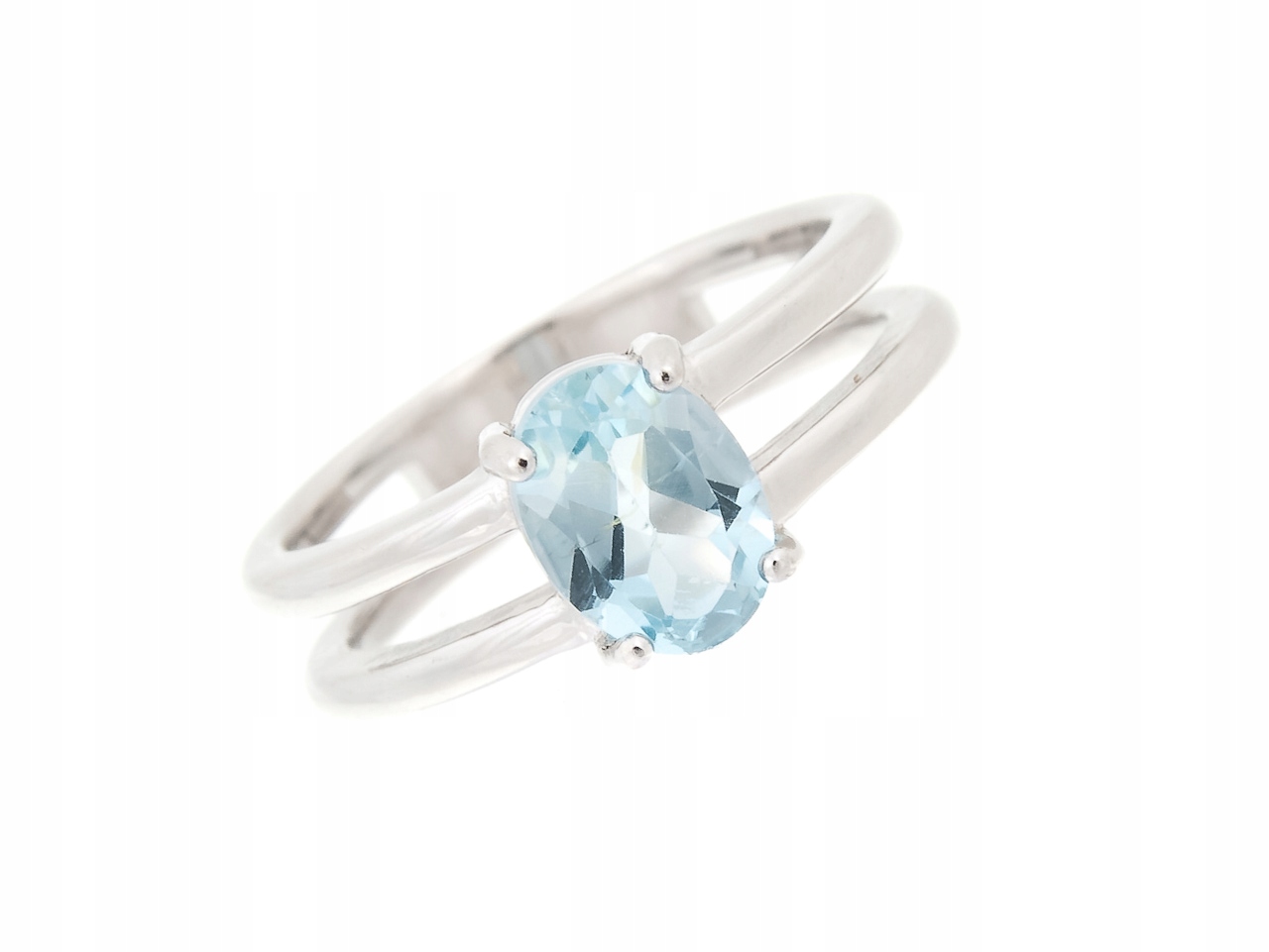 Prstýnek S Nebeským Modrým Topazem, Vel .14, Dárek