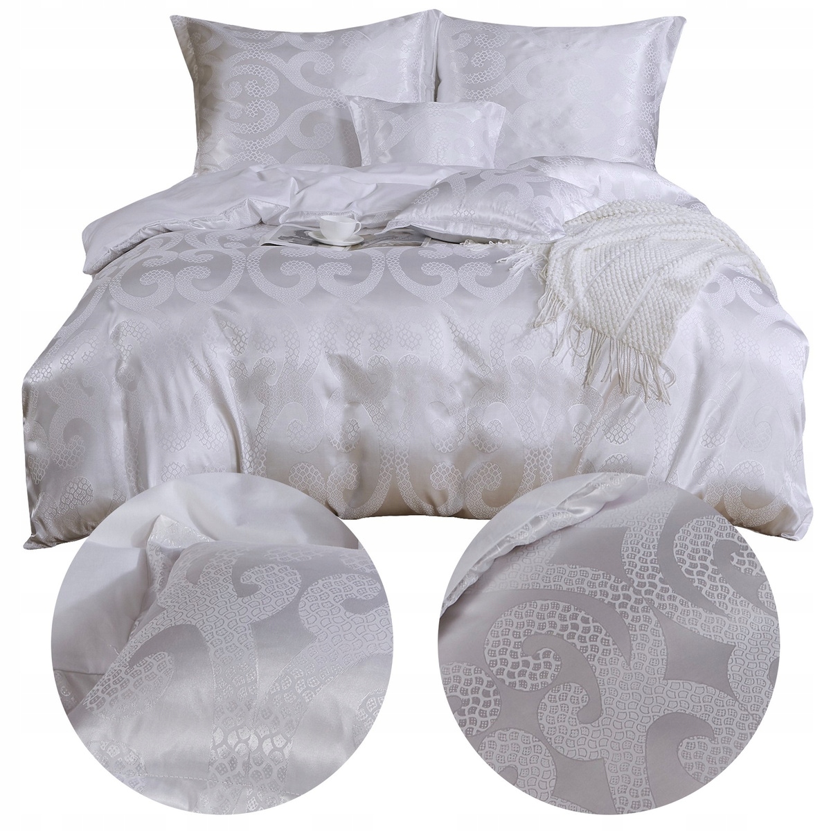 Posteľná Bielizeň 160x200 5cz Atlasový Vyšívaný bavlnený satén v krabici