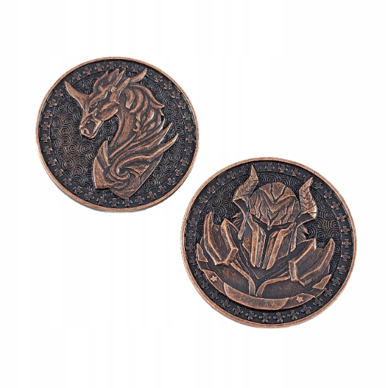 WŁADCY MIEDZIANA METALOWA MONETA 1 SZT LARP RPG