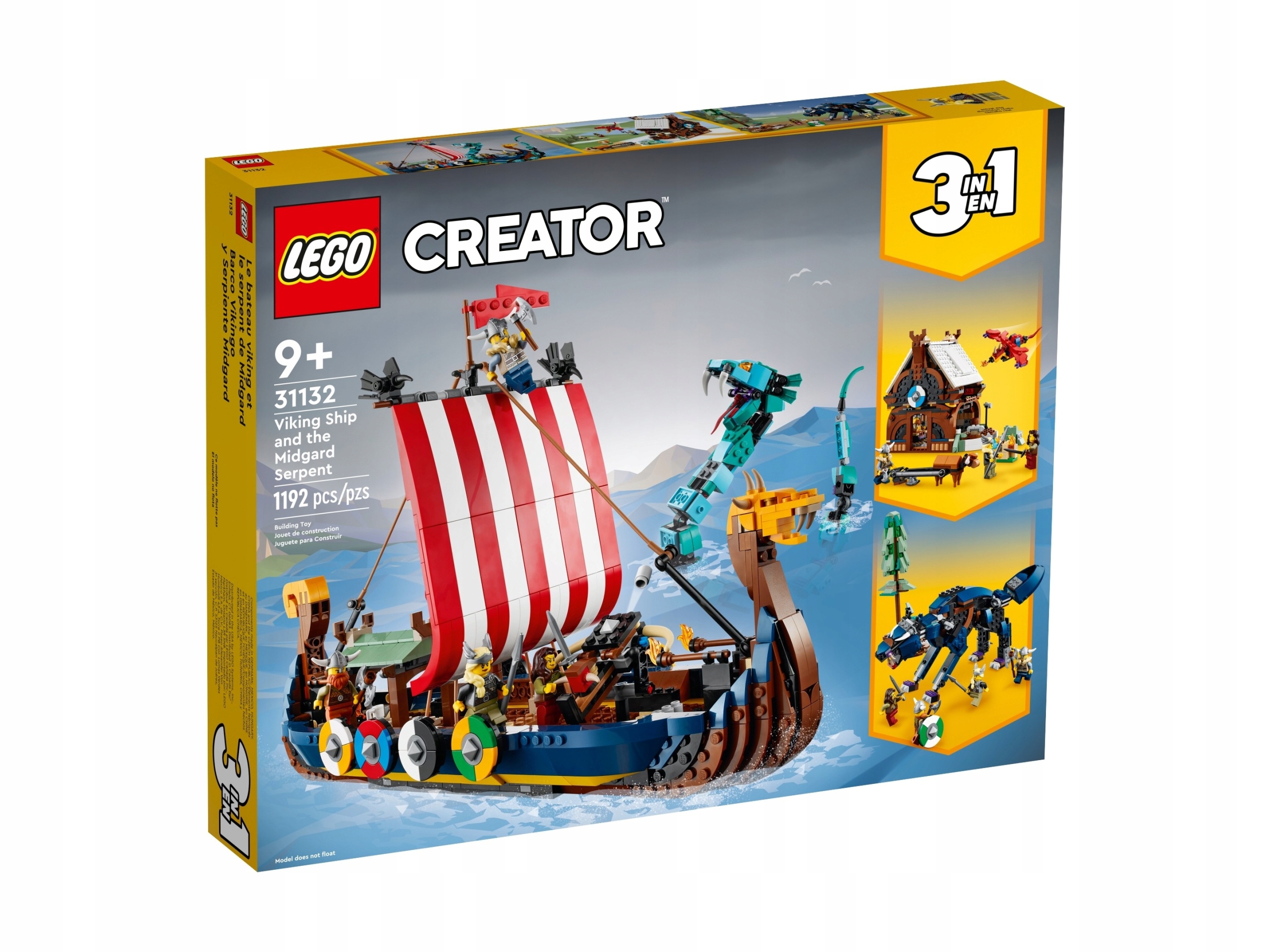 Lego Creator 3v1 31132 Loď Vikingů a had z Midgardu Nové