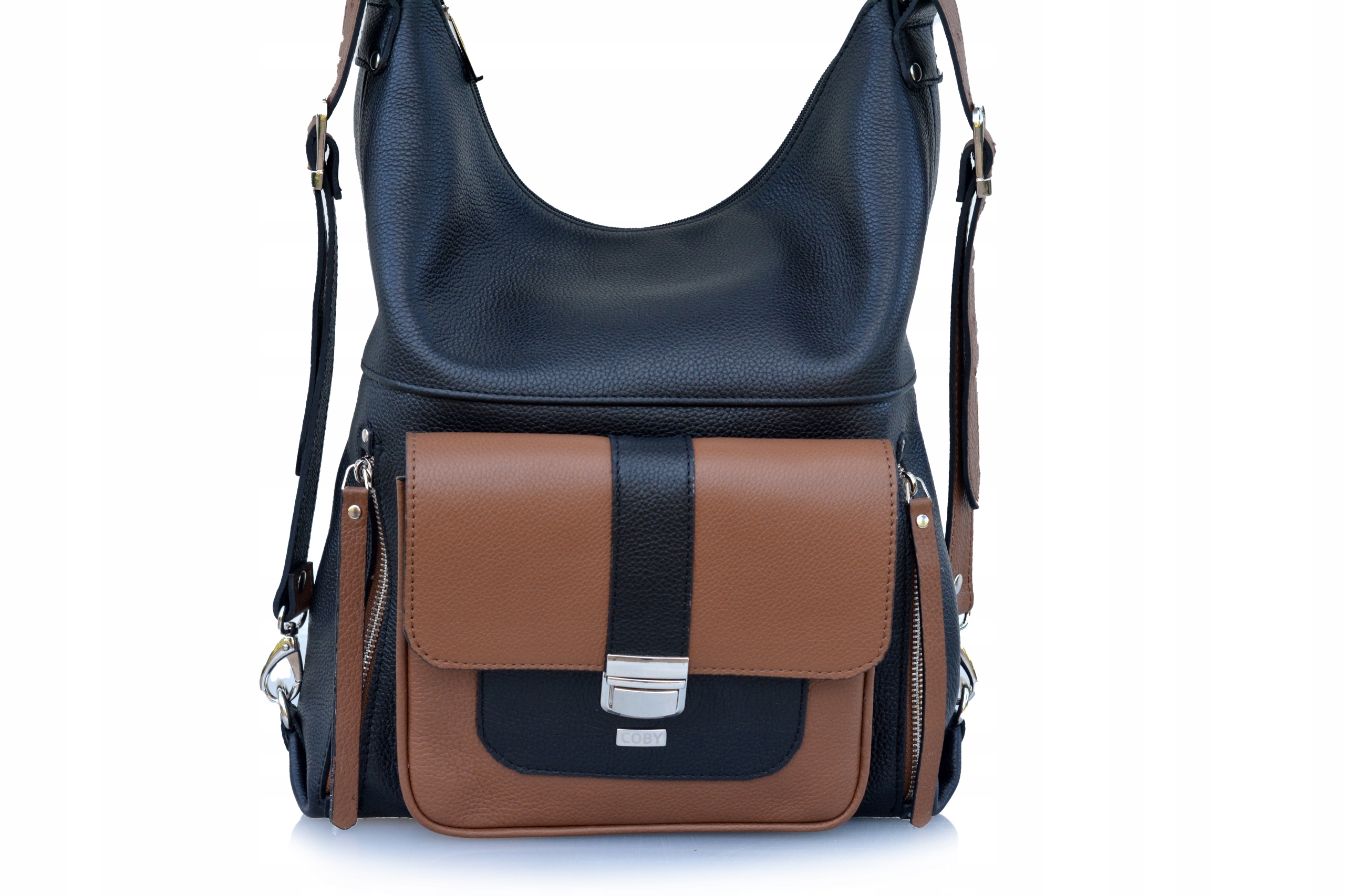 TOREBKA SKÓRZANA ZAMSZ PLECAK 2W1 A4 Marka bez marki