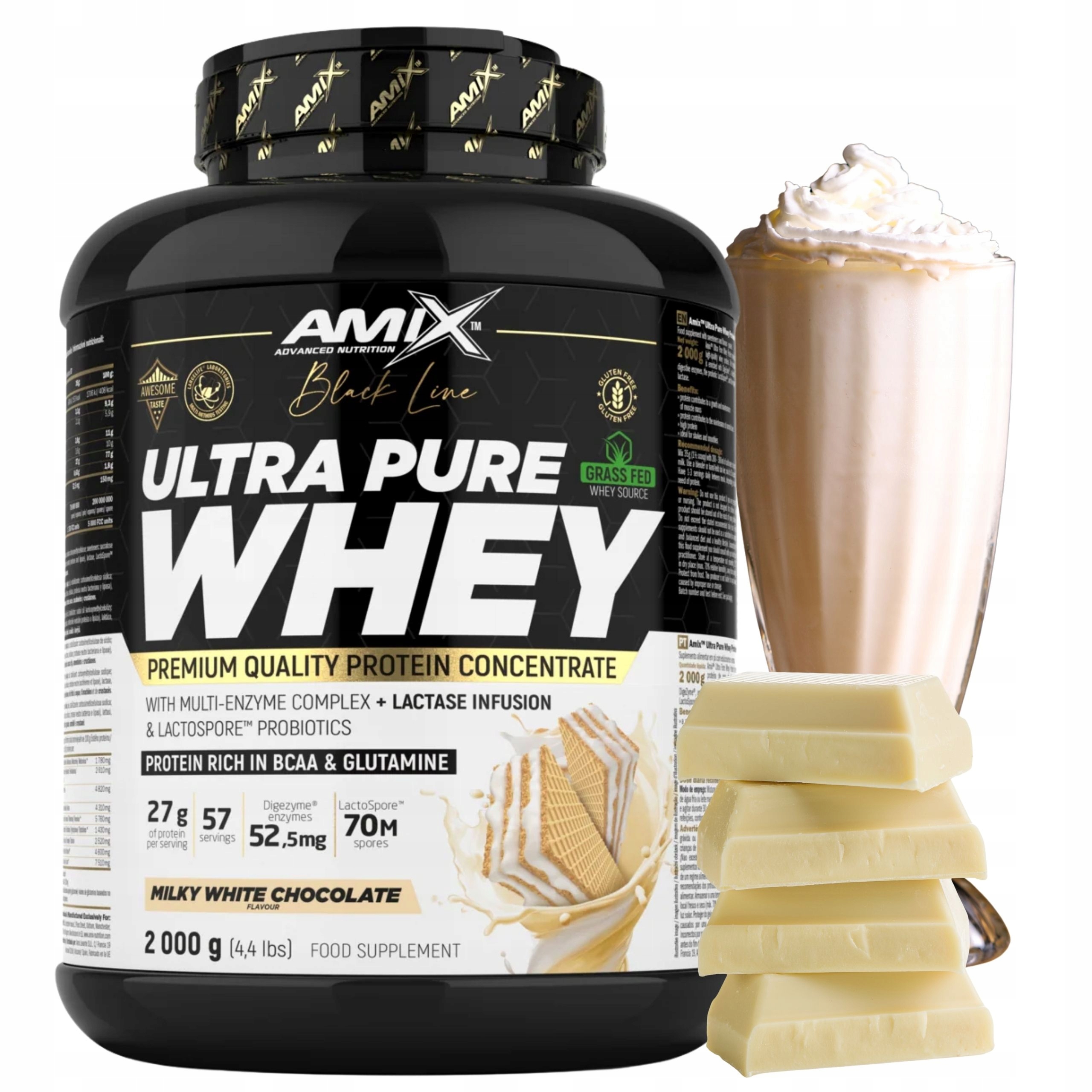 Syrovátkový Koncentrát syrovátkového Wpc Pure Whey Digezyme Bílá Čokoláda 2000 g