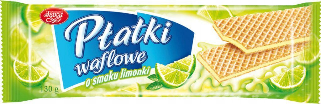 18 Sztuk Skawa Płatki Waflowe O Smaku Limonki 130G