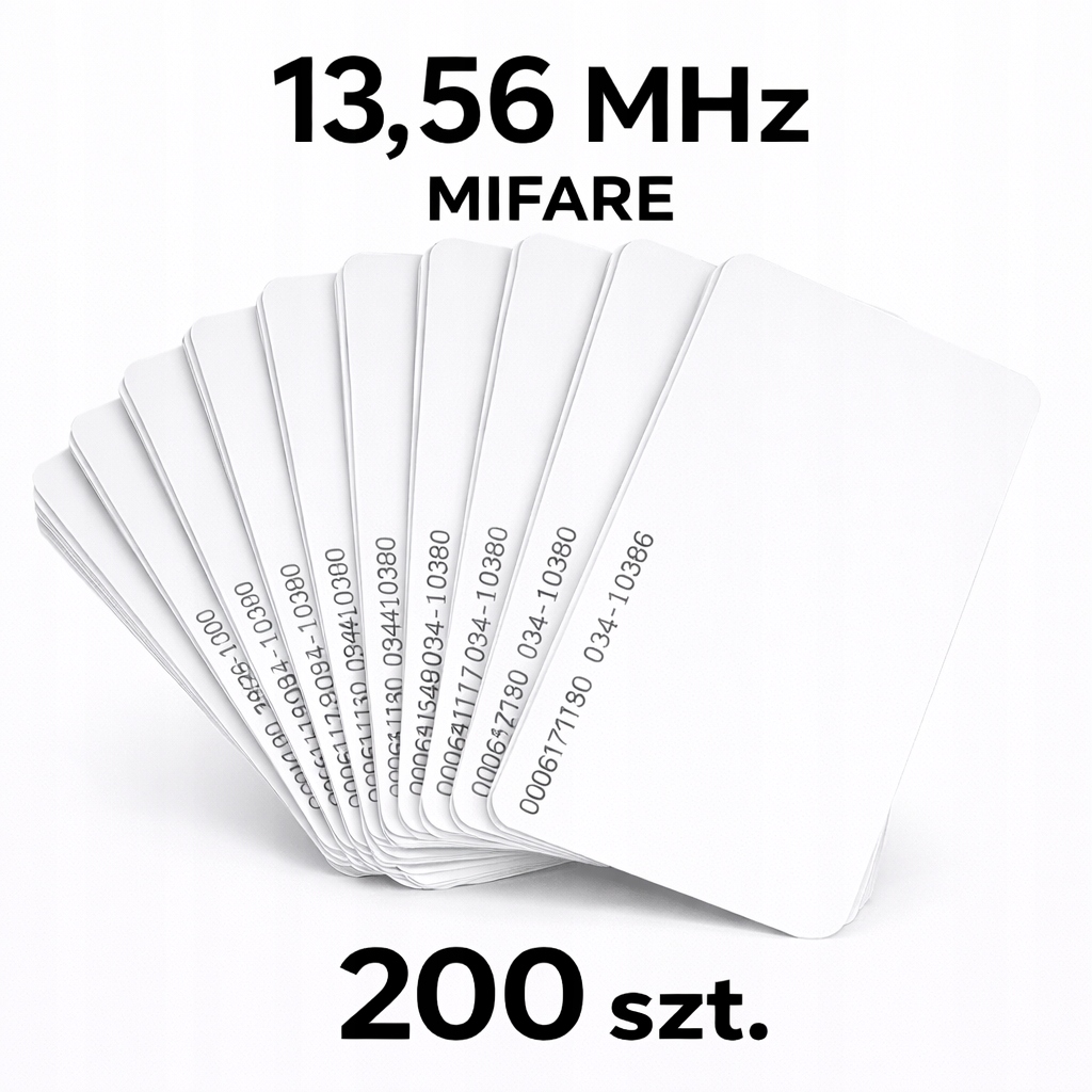Rfid bezkontaktní karta Mifare MFK1 13,56 MHz 1K Classic 200 ks