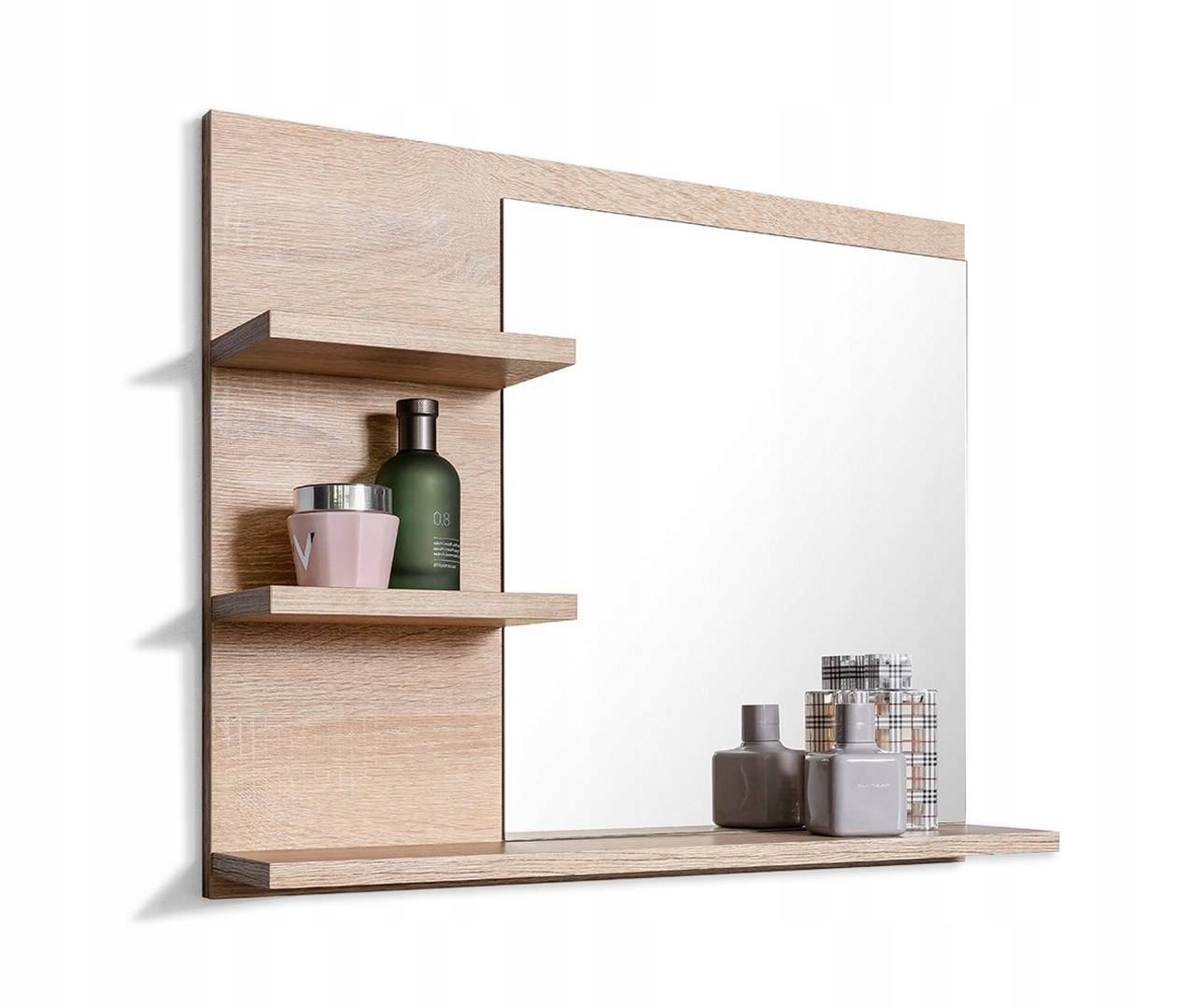 Dub sonoma zrcadlo s policemi do koupelny, L