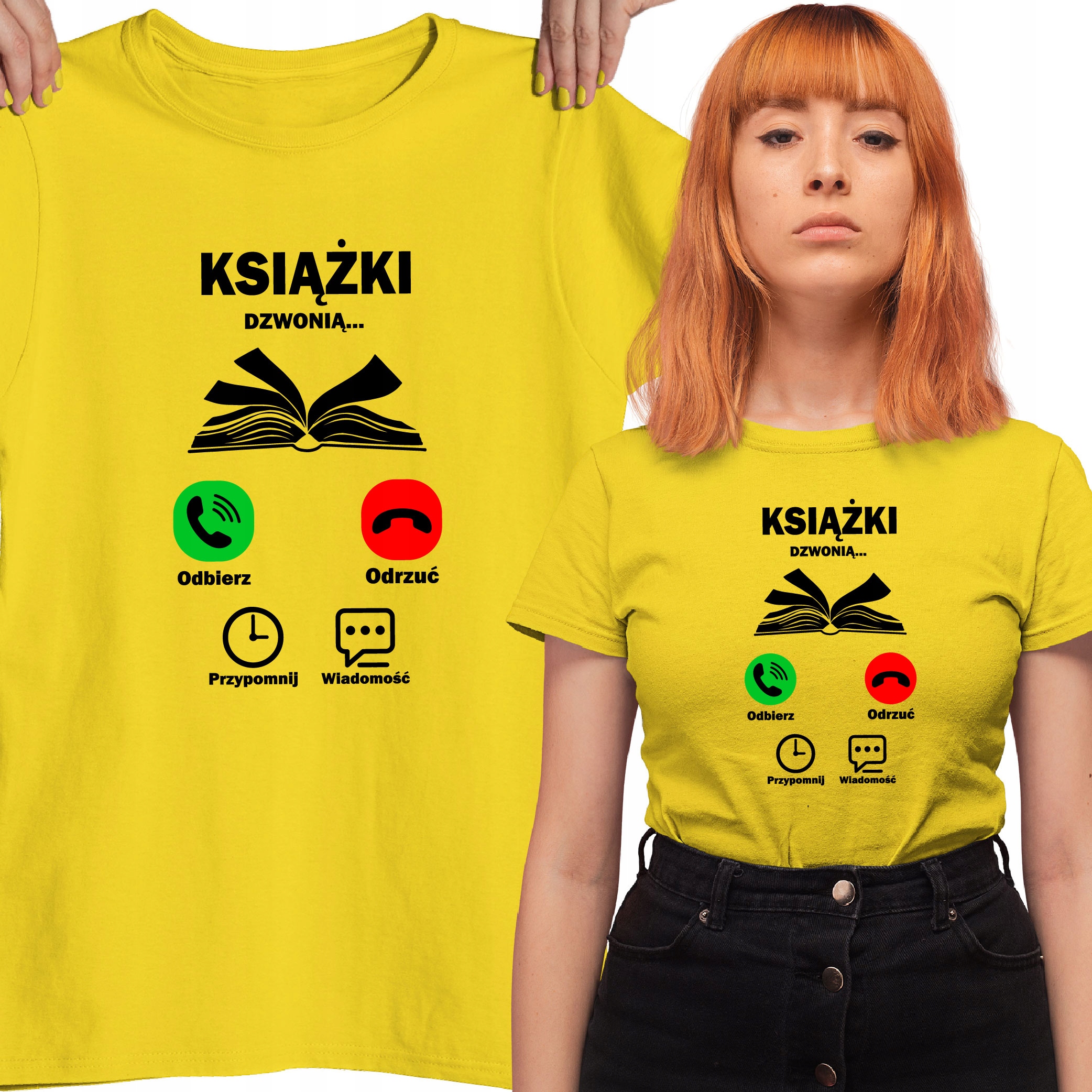 

Koszulka Kocham Czytać Książki Dzwonią Śmieszna
