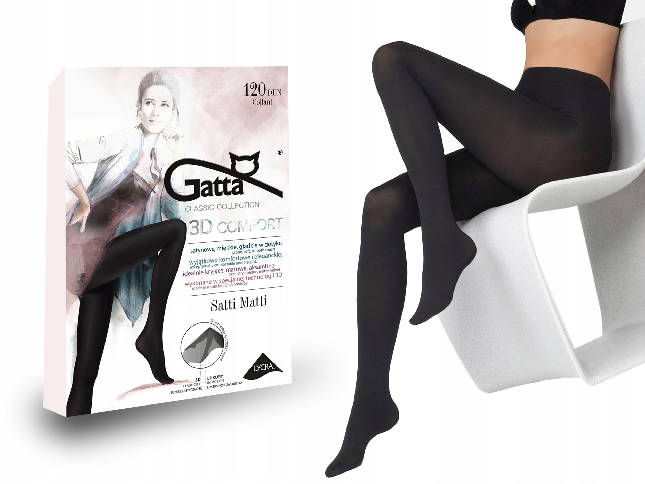 

Rajstopy Satti Matti Gatta 120den lycra grafit 4-L