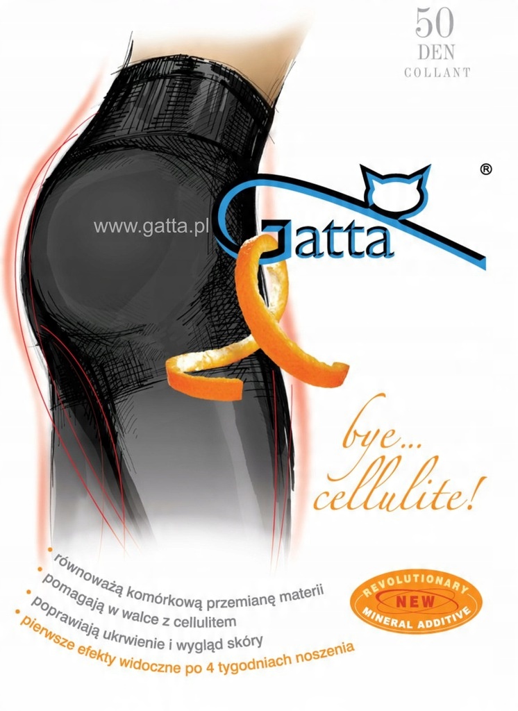 

Rajstopy Gatta Bye Cellulite 50 den 5/XL Kolory