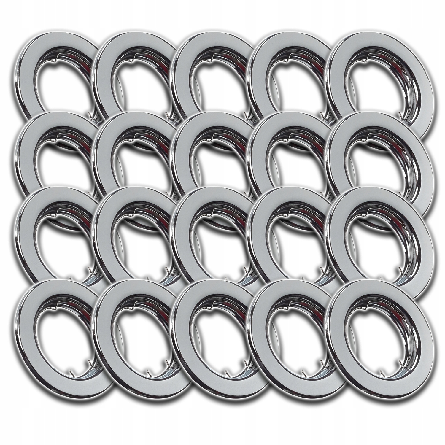 20 x Podomítkové Stropní Očko Z Hliníku, Chrom, Kulaté