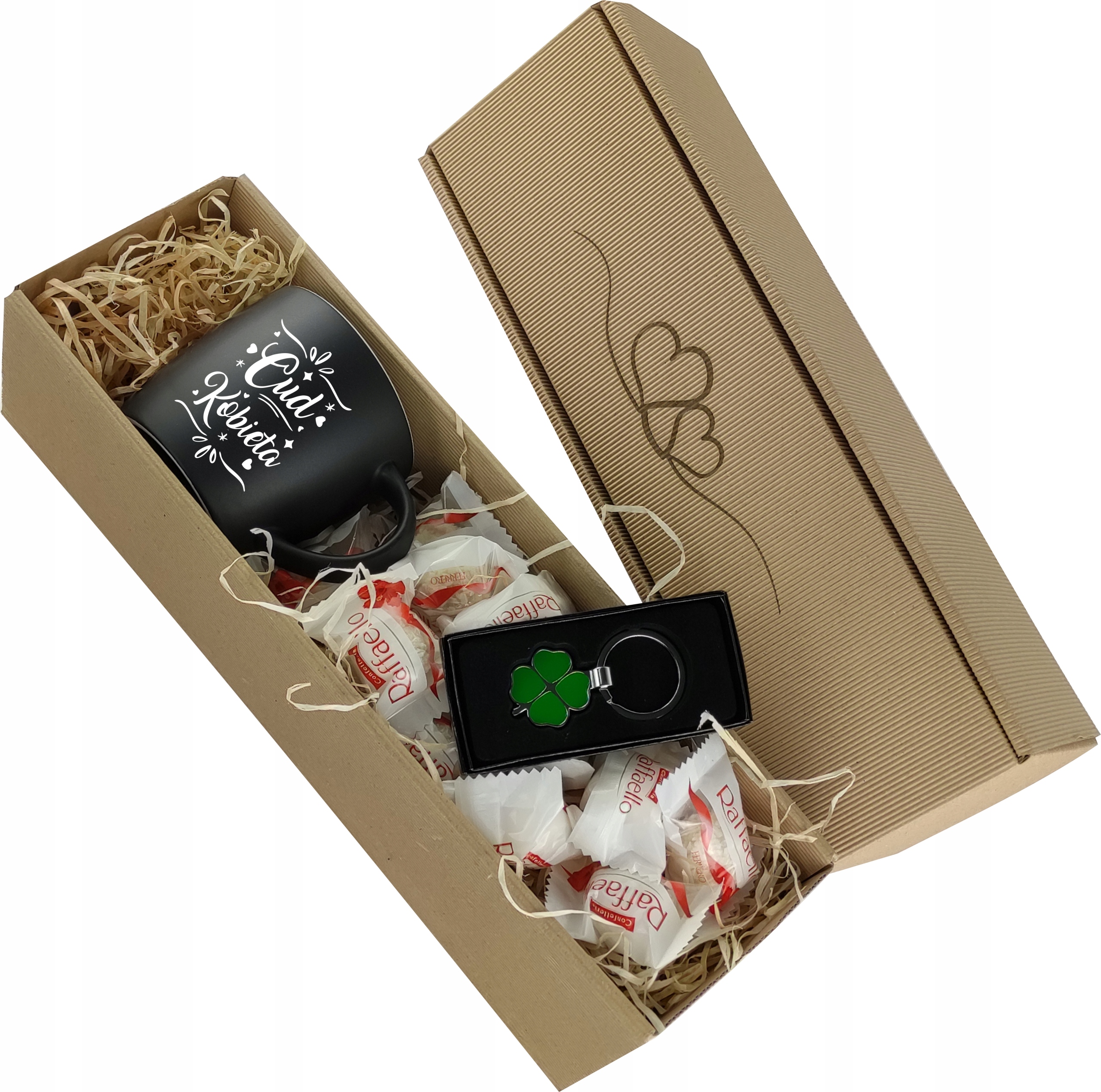 

Na Dzień Kobiet Kubkek Brelok Cukierki