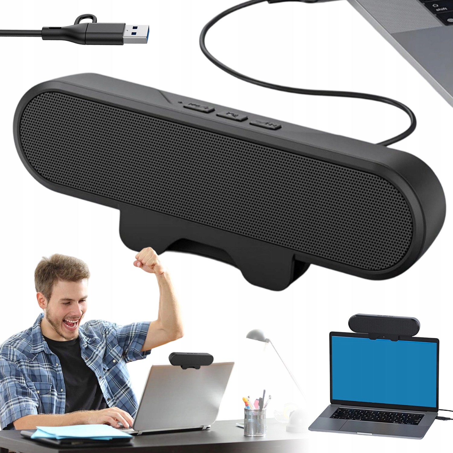 GŁOŚNIK KOMPUTEROWY SOUNDBAR SOULION R30 USB RGB LED 10W