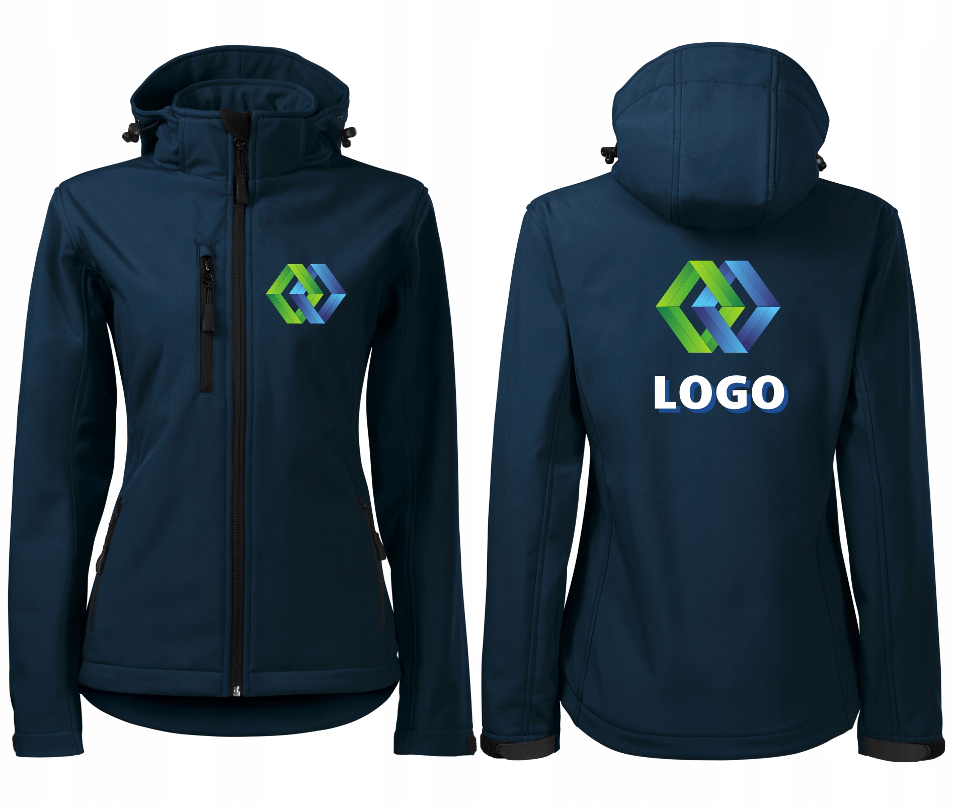 Dámská softshellová pracovní bunda s kapucí 3XL potisk loga Malfini 521