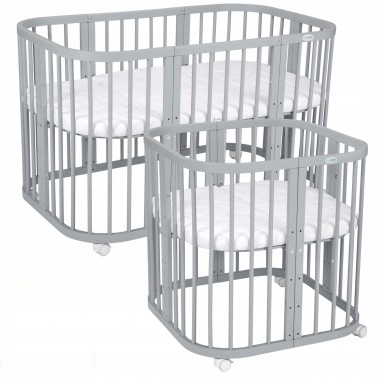 Waldin łóżeczko 7w1 z materacem Szare