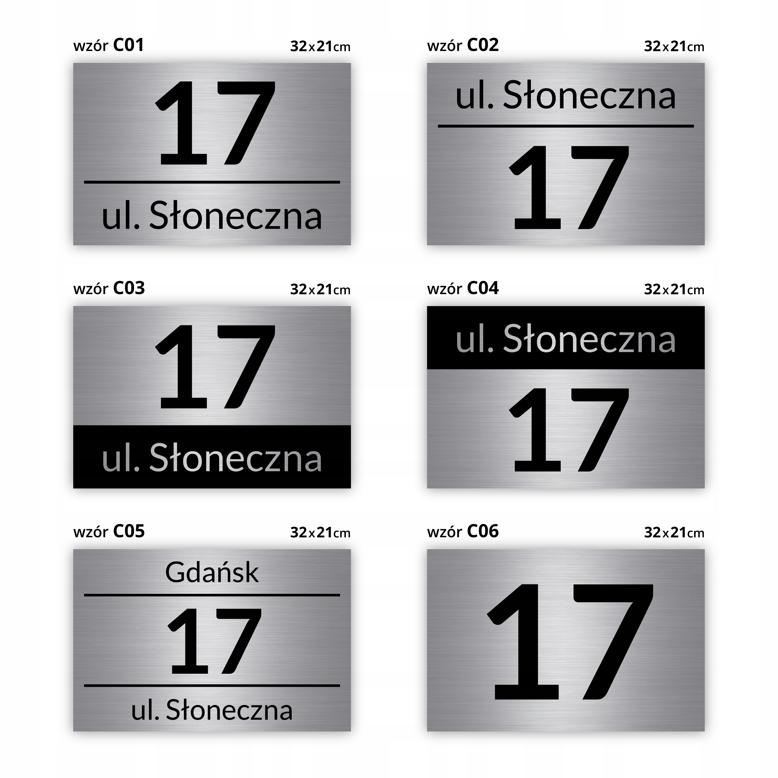 NIERDZEWNY NUMER NA DOM 32x21cm TABLICZKA ADRESOWA Z NUMEREM DOMU ALUMINIUM Stan opakowania oryginalne