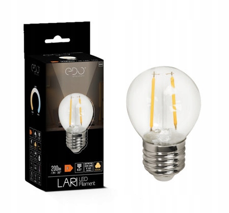 

Żarówka Led E27 2W 3000K G45 Filament 200lm Edo