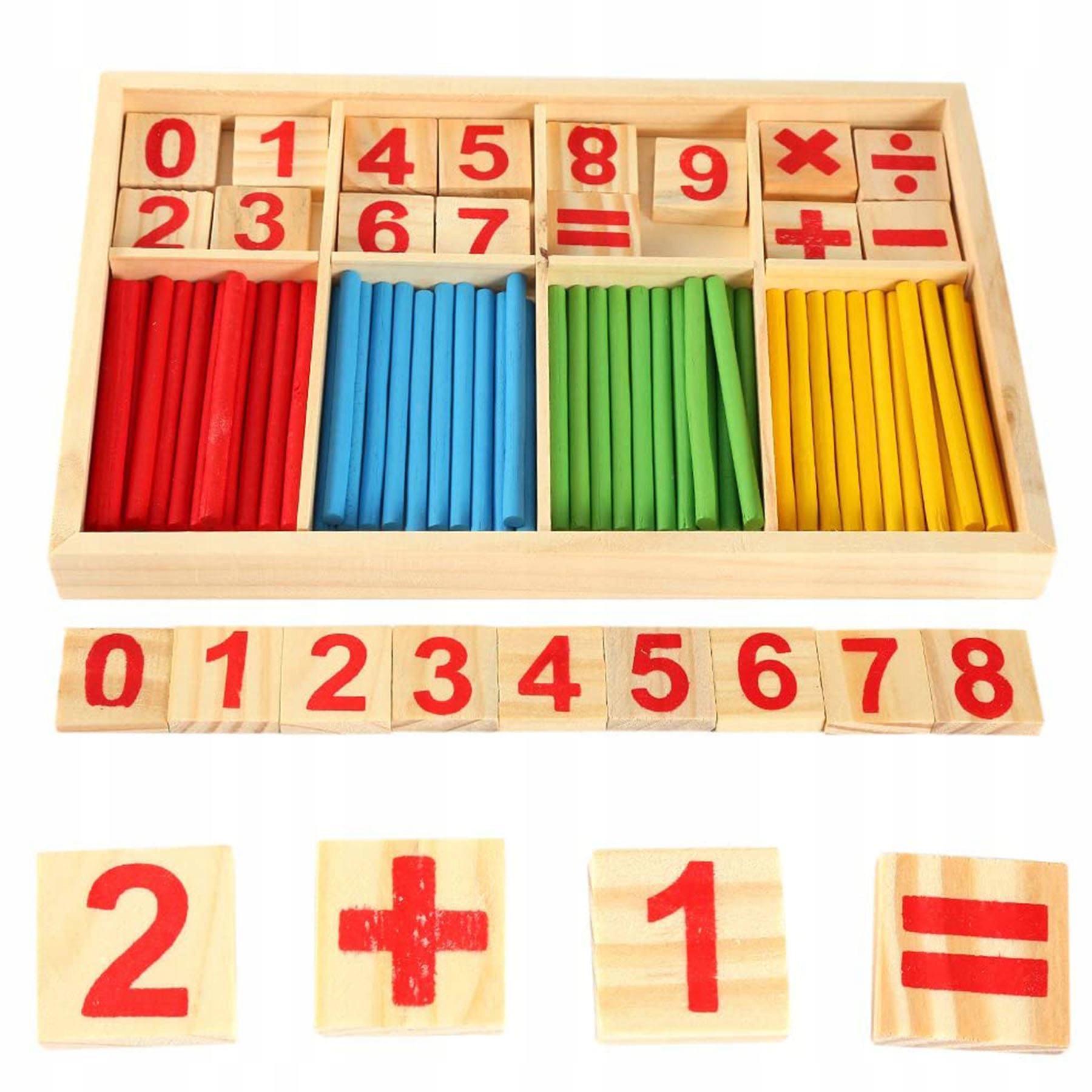 

Drewniane Cyferki Patyczki Nauki Liczenia Liczydło