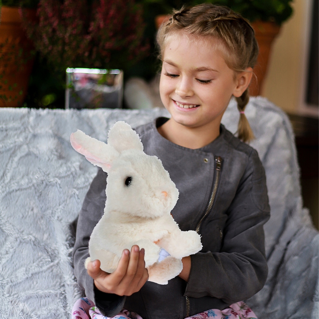 INTERAKTYWNY KRÓLIK KRÓLICZEK PLUSZOWY MASKOTKA skacze rusza uszami PREZENT Bohater brak