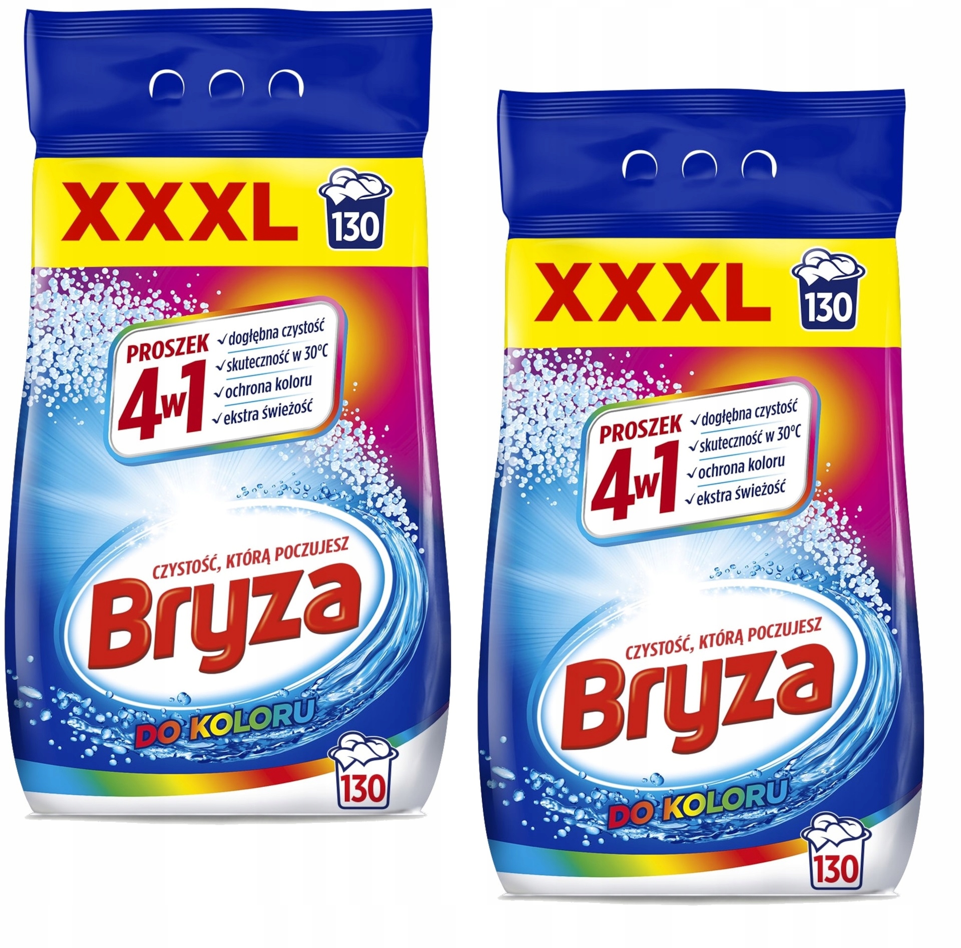Levně 2x Prací prášek Bryza Color 4v1 na barvu 130 praní 8,45 kg