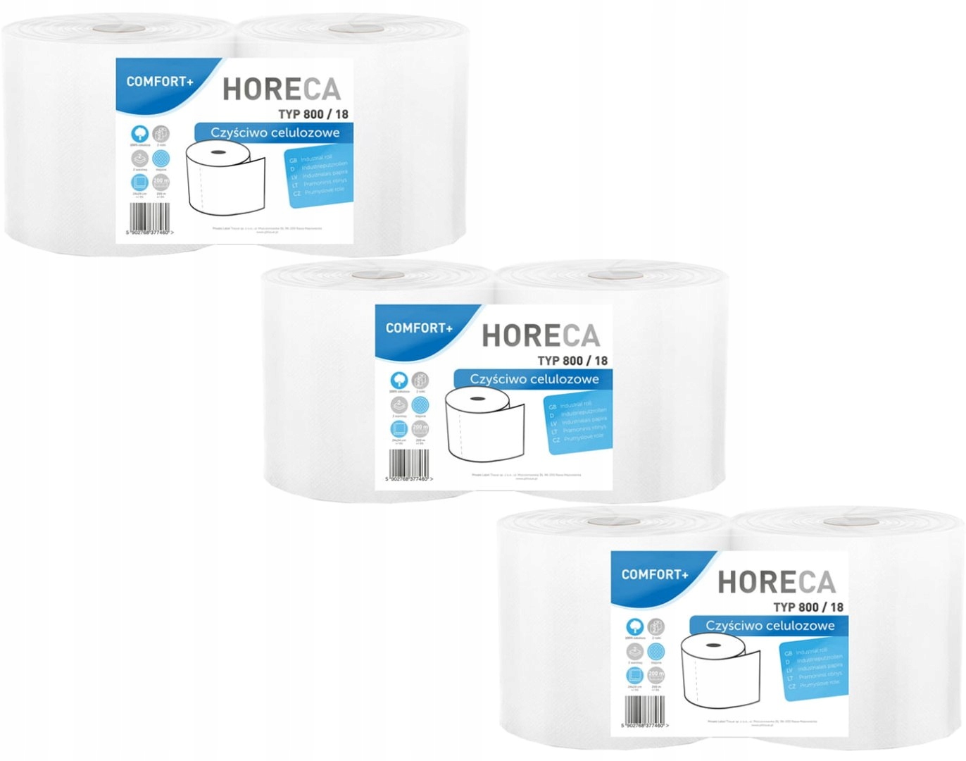 Levně Čisticí Utěrka papírový 2R Horeca Comfort+ typ 800/18 2W 6 Rolí