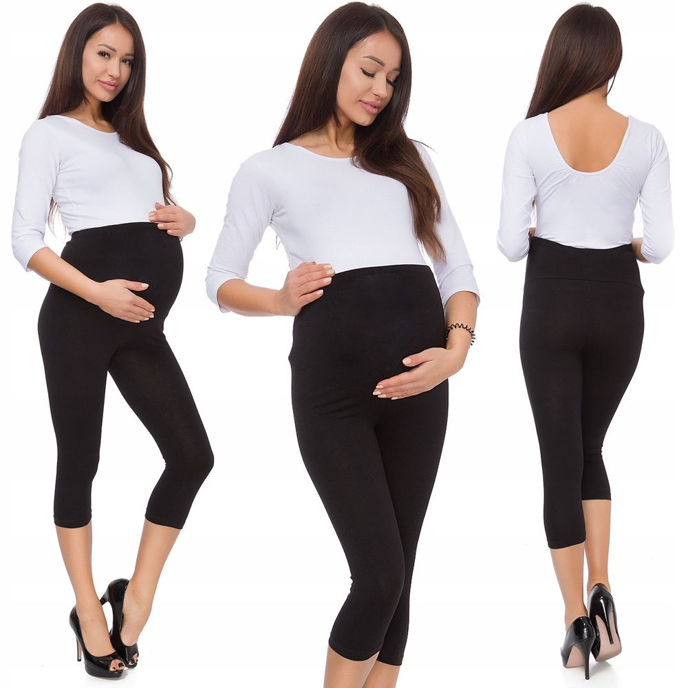 

Ciążowe 3/4 Legginsy Bawełniane Getry S/36