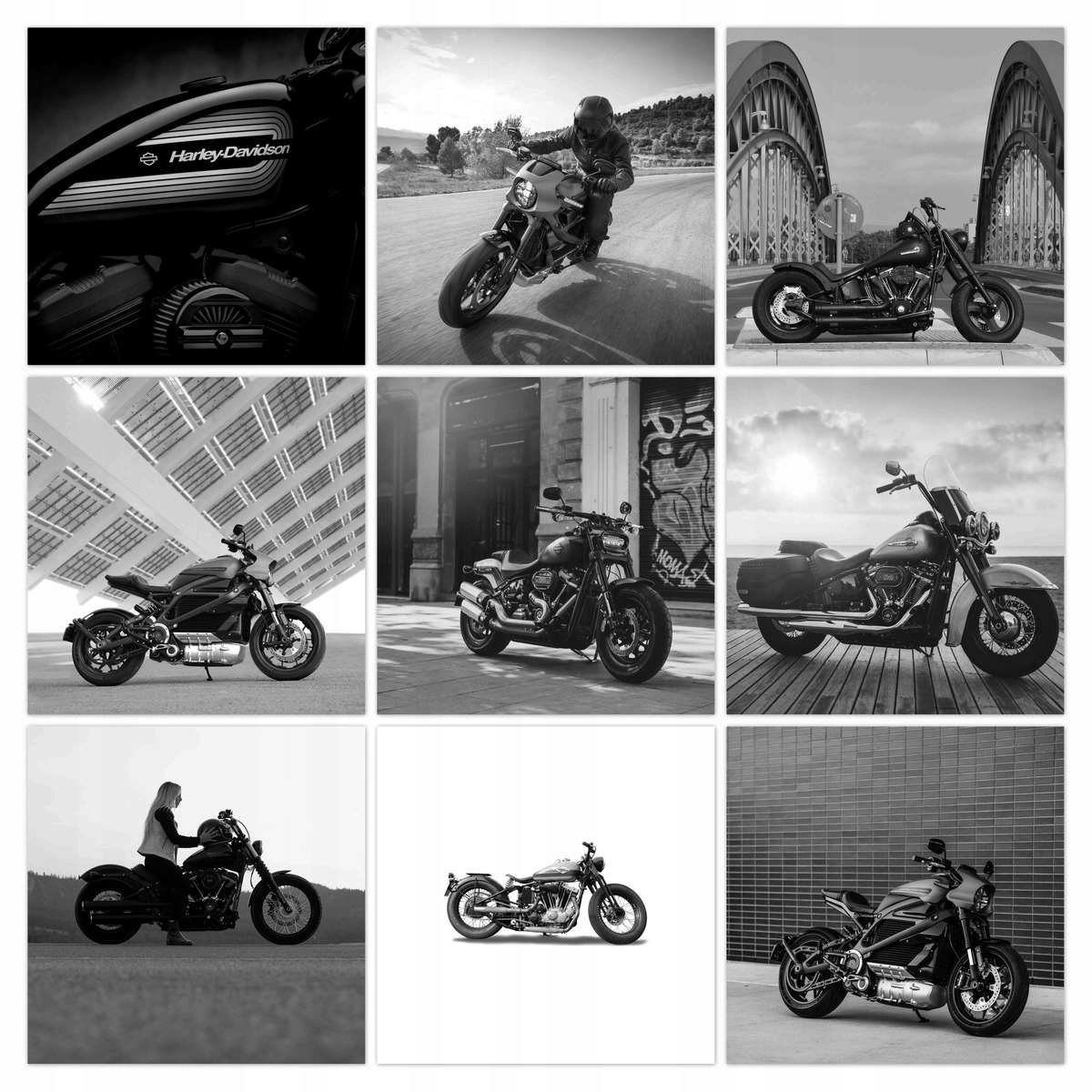 Sada plagátov 9x 40x40 Mix Harley Davidson