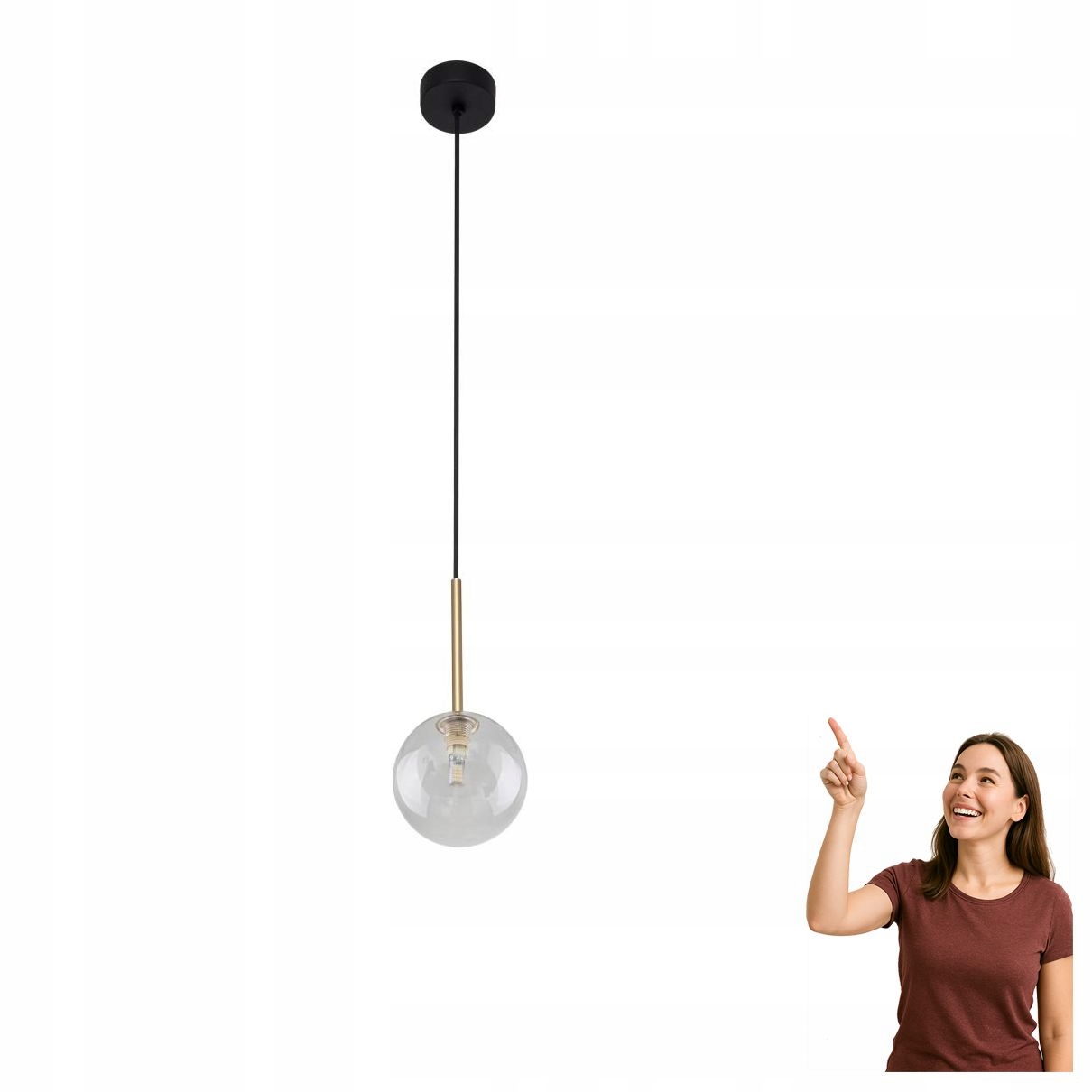 Závěsná lampa Nilos Black/gold 5941 Tk Lighting