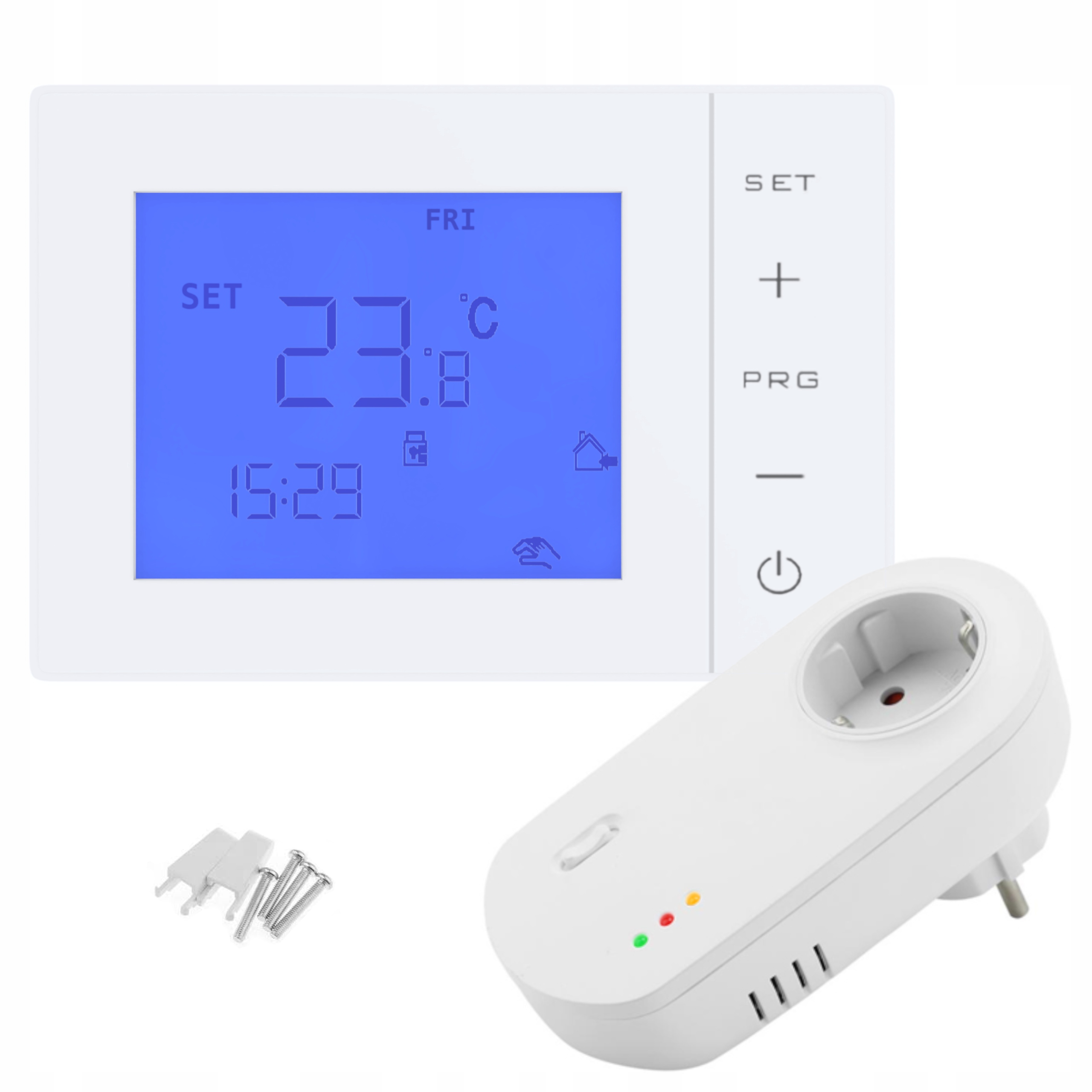 

Termostat gniazdkowy sterownik bezprzewodowy LCD