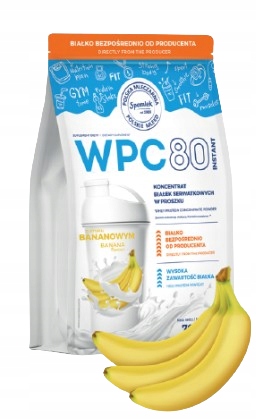 Spomlek Wpc 80 Instant 700 g Banán Syrovátkový Koncentrát syrovátkového Doplněk Stravy