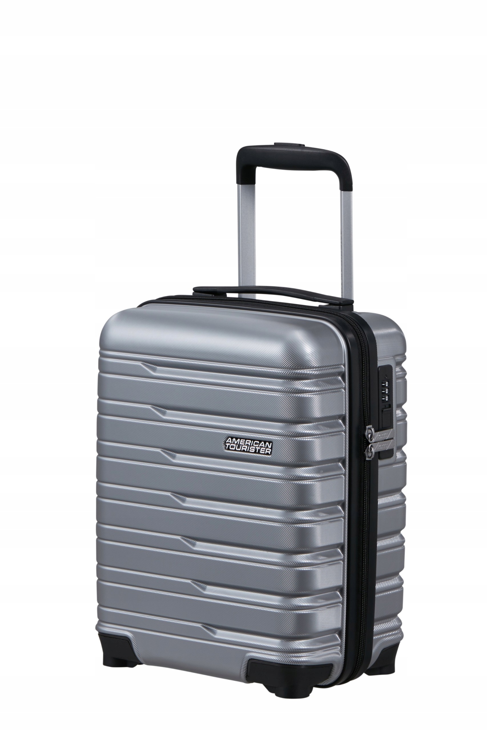 American Tourister Flashline Stříbrná příruční taška 45 cm s odnímatelnými kolečky
