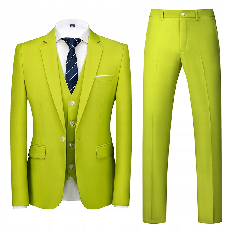 MĘSKI GARNITUR ELEGANCKI Jednolity kolor Komplet Marka inna