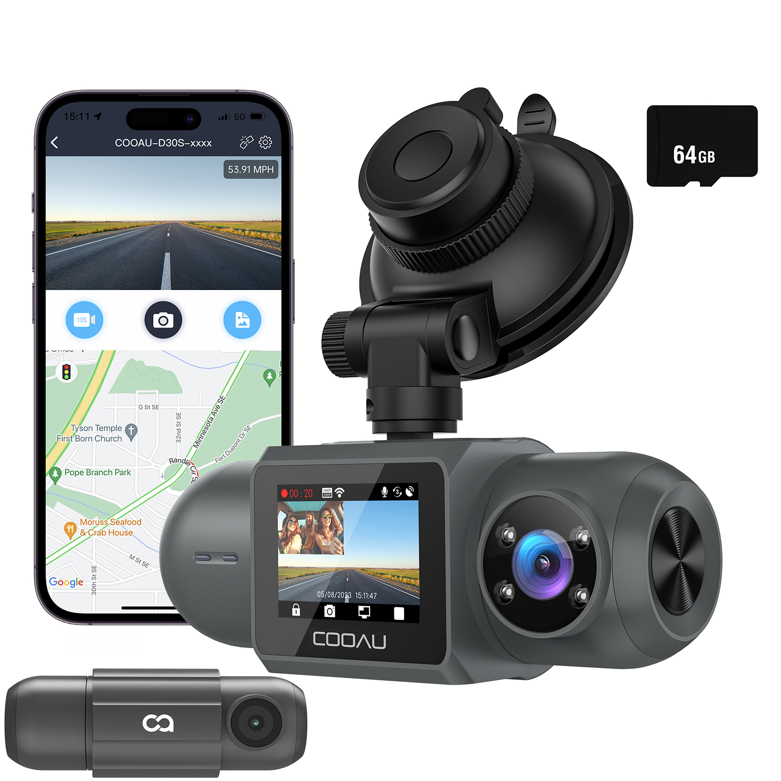 Kamera automobilová videorekordér přední Vnitřní 4K Gps App GSensor Wifi