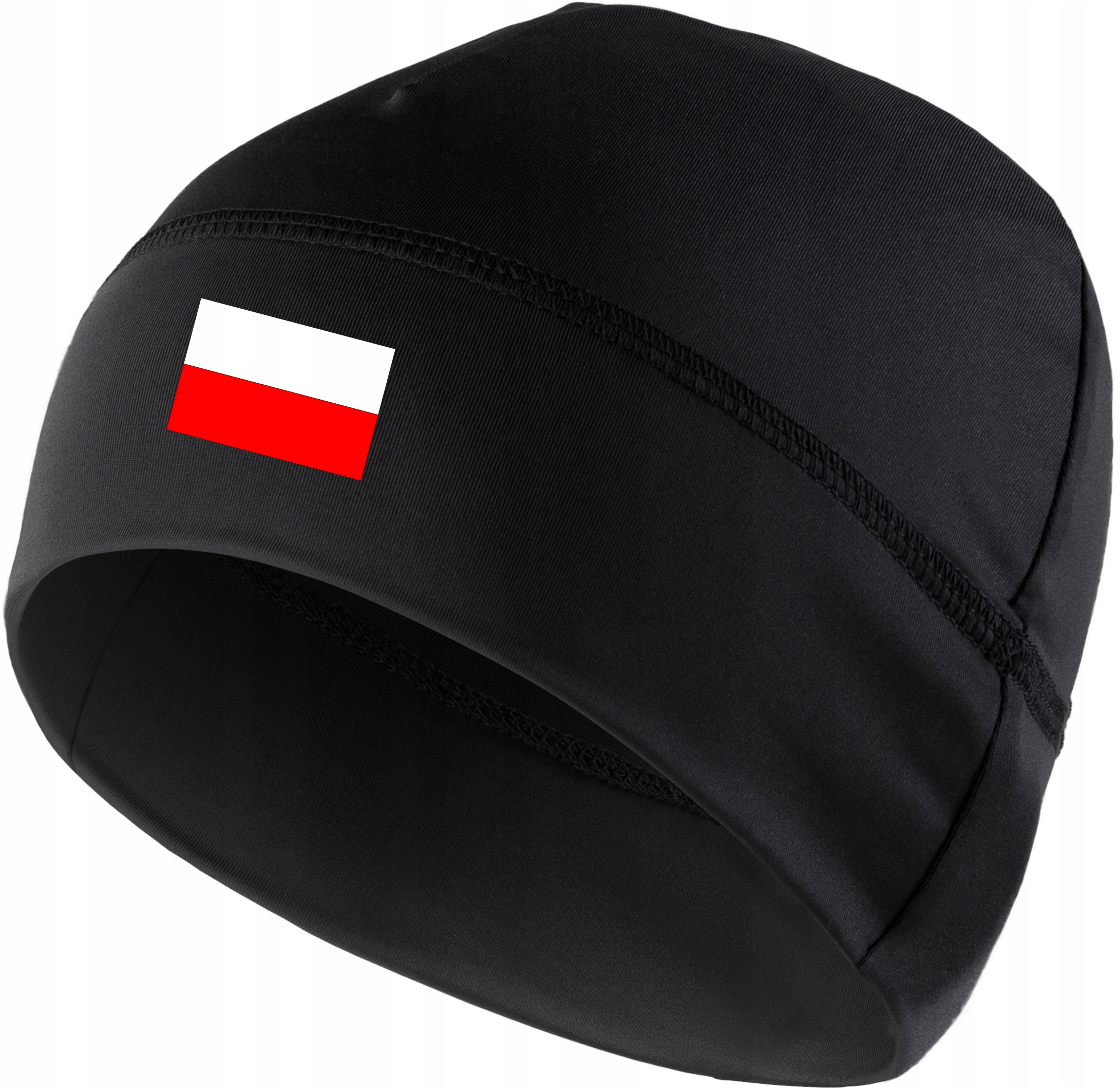 

Lekka Czapka Termoaktywna Czarna +nadruk Flaga Pl