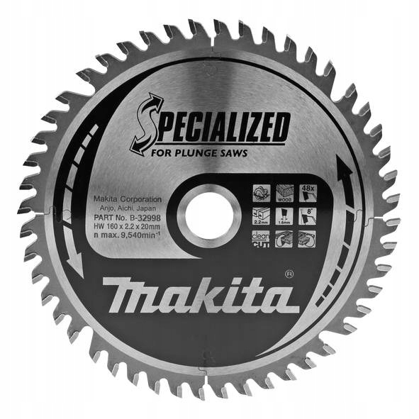 Makita Tarcza Tnąca Do Drewna 160x20mm 48Z Specjalized B-32998