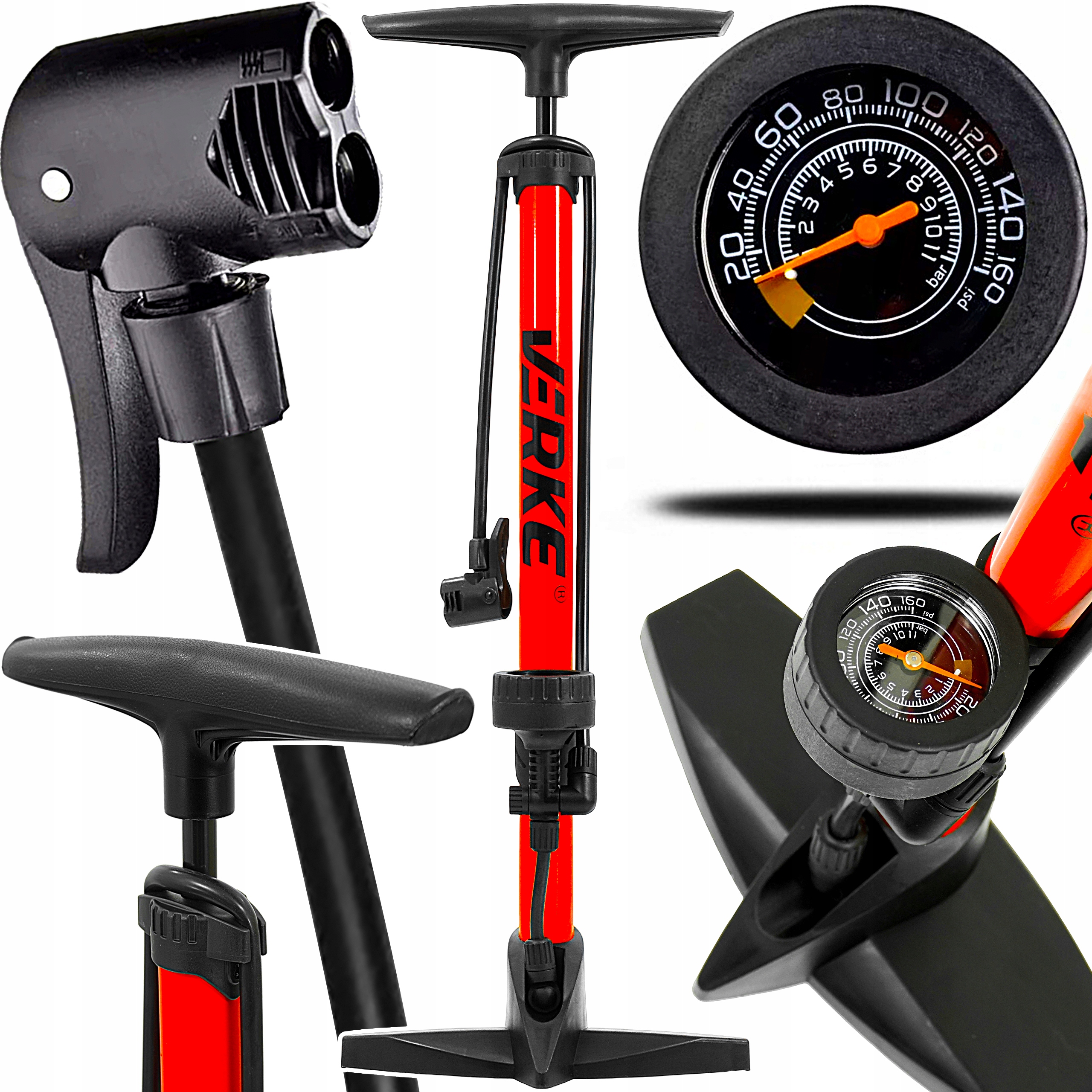 ШТАНГОВЫЙ НАСОС АЛЮМИНИЕВЫЙ МАНОМЕТР ДЛЯ ВЕЛОСИПЕДОВ ВЕЛОСИПЕДОВ АВТОМОБИЛЕЙ