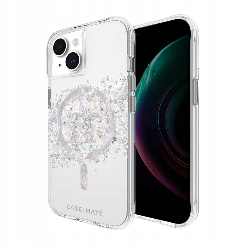 Etui Case-Mate do iPhone 15 14 13 MagSafe Kobiece Zdobione Masą Perłową