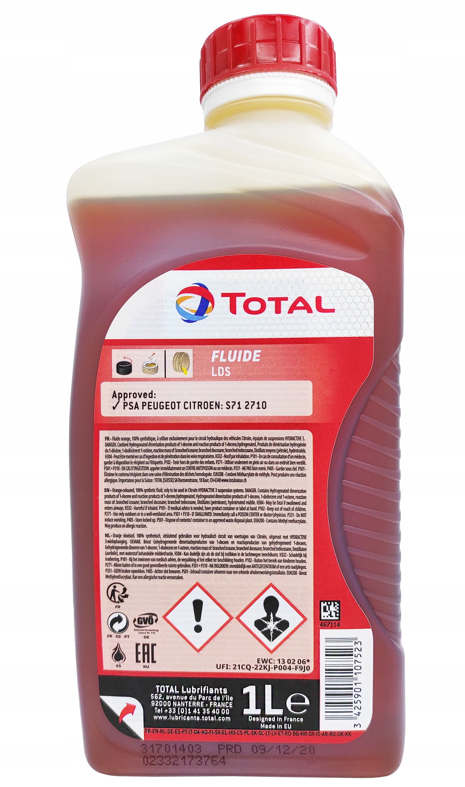 PŁYN HYDRAULICZNY DO ZAWIESZEŃ TOTAL FLUIDE LDS 1L Producent TotalEnergies