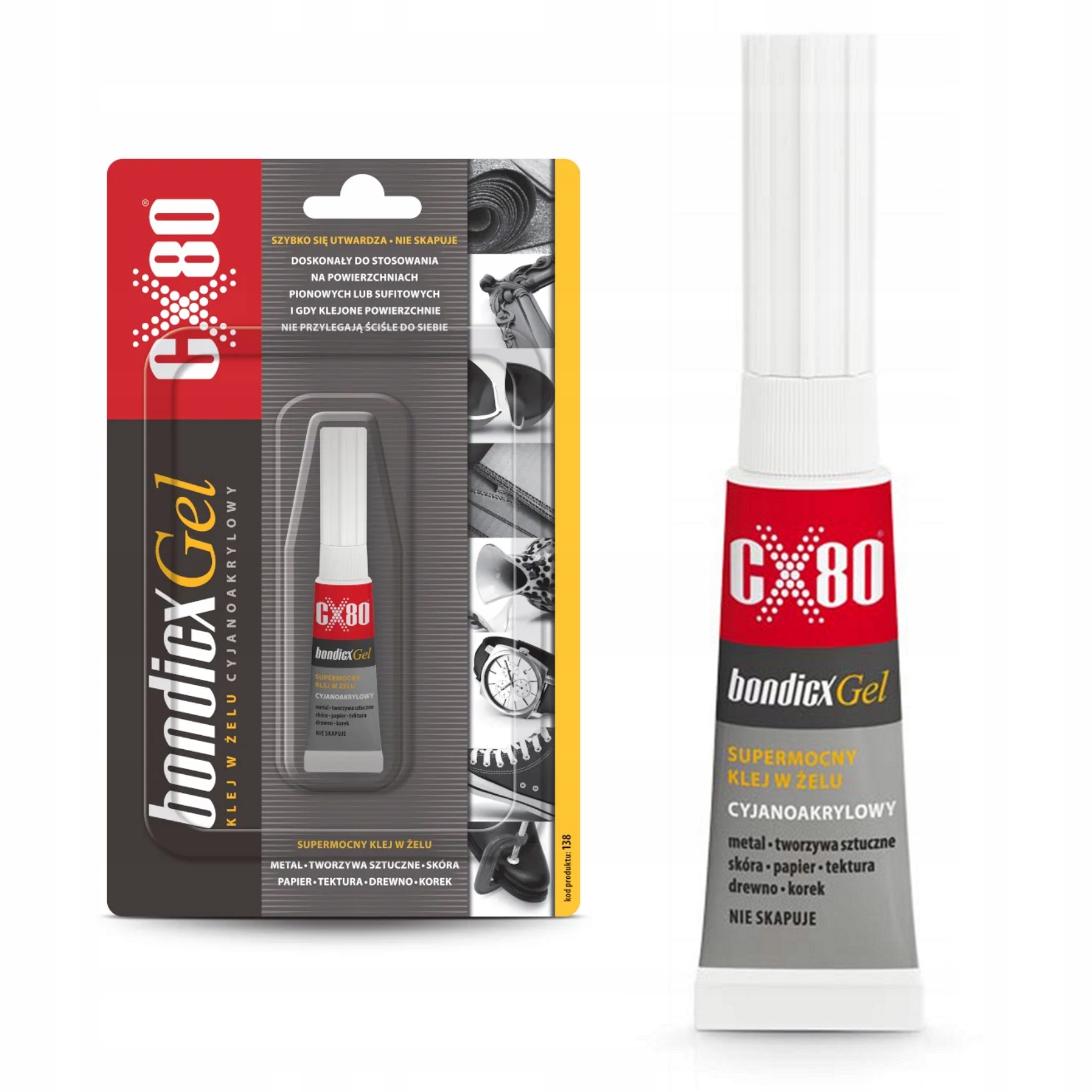 CX80 Bondicx Gel cyjanoakrylowy klej błyskawiczny w żelu 3 g